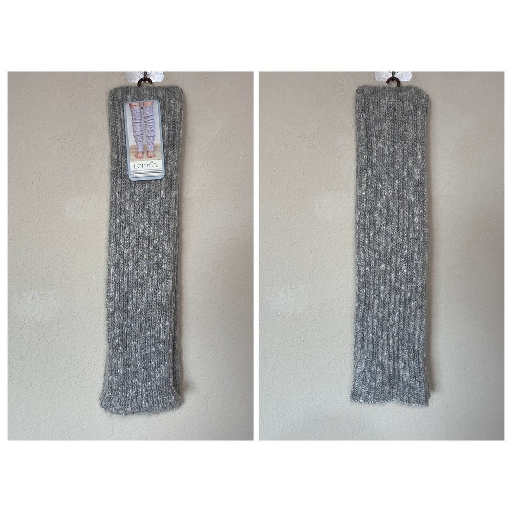 NWT Lemon Knit Gray White Legwarmer OSFM